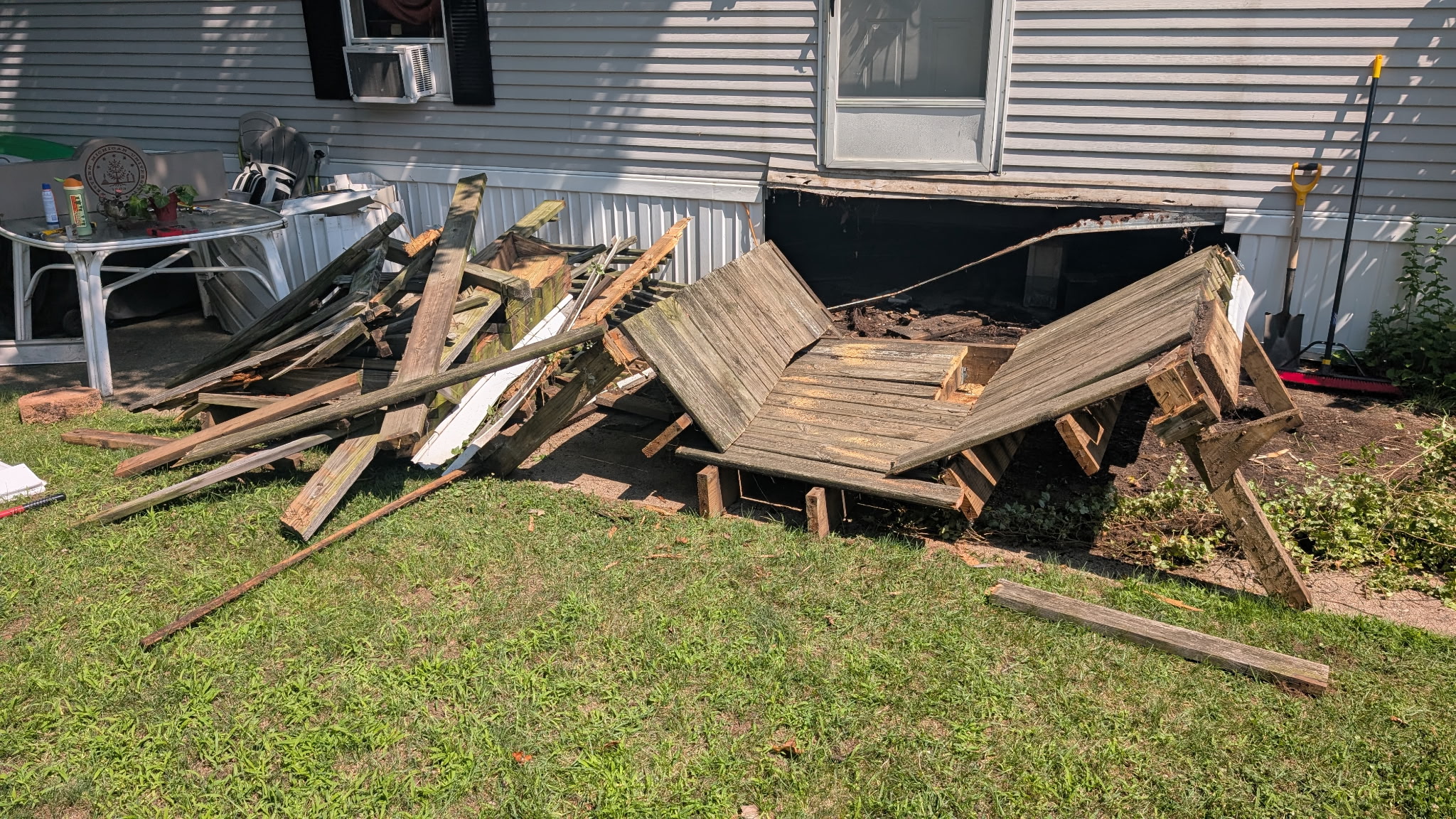 Deck construction in progress