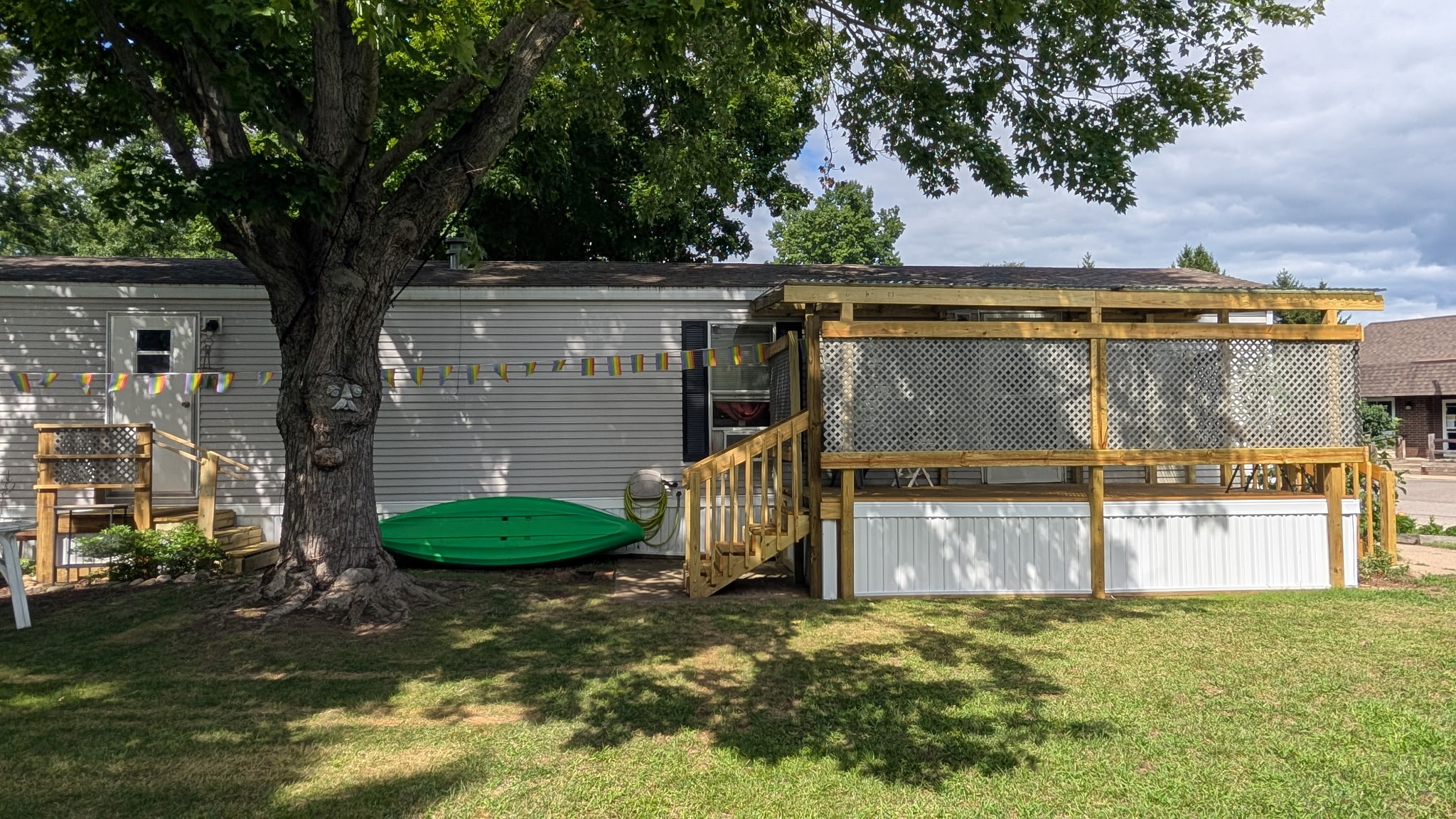 Deck and walkout path together