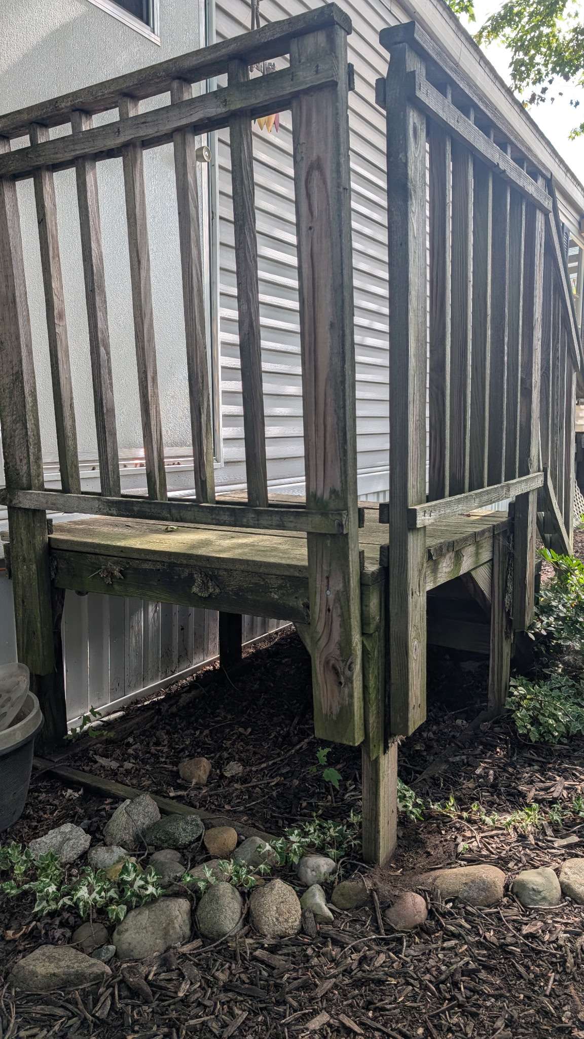 Walkout area before, back view