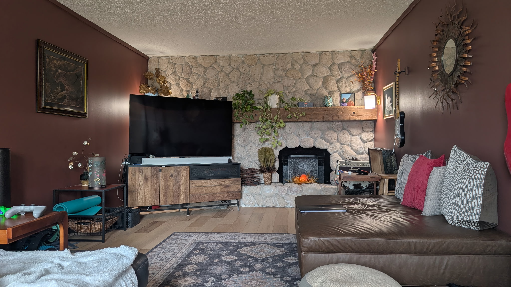 Finished den, front view