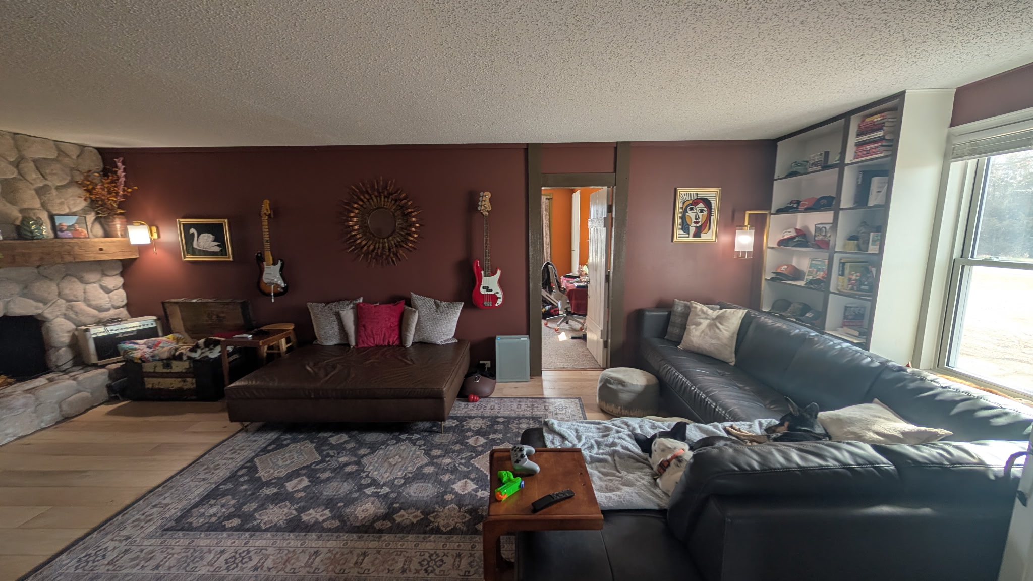 Finished den, side view