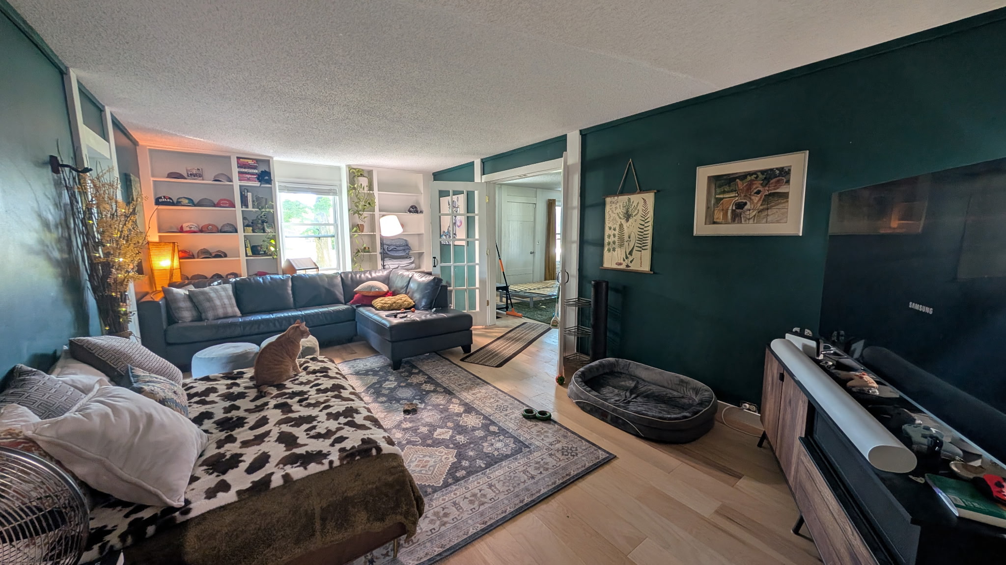 Den before remodel, end view